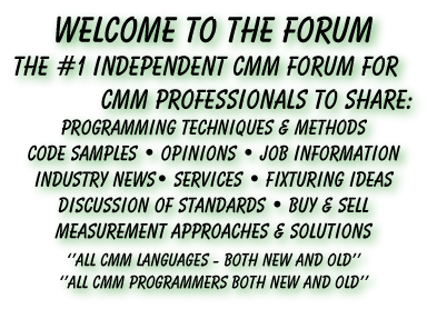 Welcome to the CMMGuys Forum. Where CMM Professionals meet.